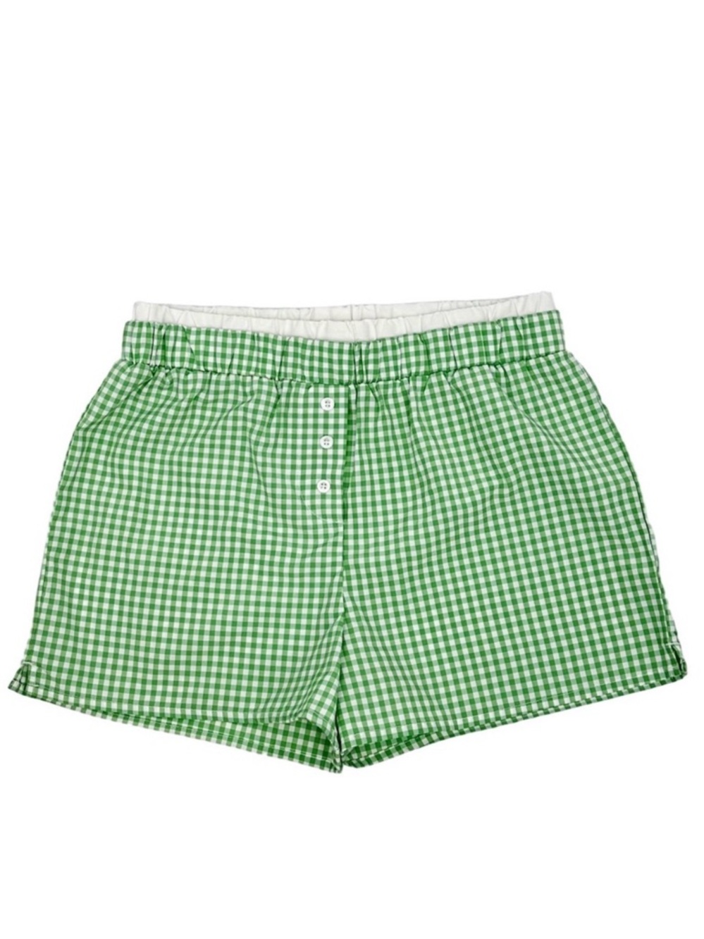 Girls' Art Class Double Waistband Gingham Pull-On Boxer Shorts Size Large